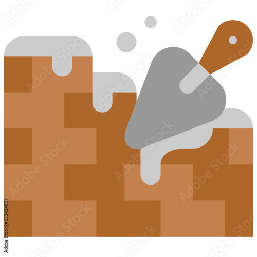 bricklaying flat icon