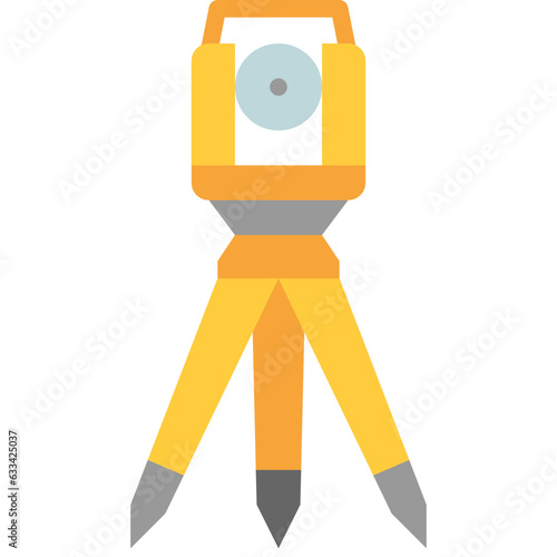 theodolite flat icon