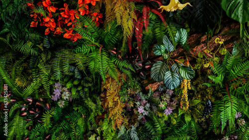 Fototapeta Naklejka Na Ścianę i Meble -  Herb wall, plant wall, natural green wallpaper and background. nature wall. Nature background of green forest