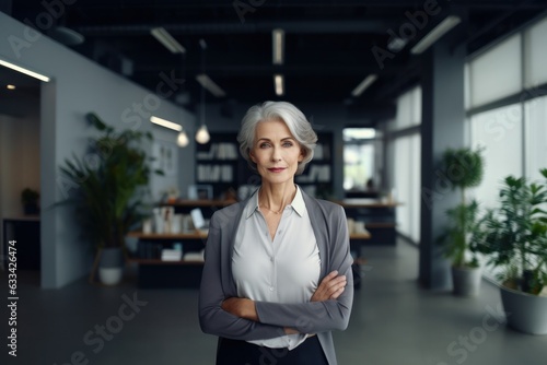 Wallpaper Mural Mature Business Woman Standing in the Middle of the Modern Empty Office Torontodigital.ca