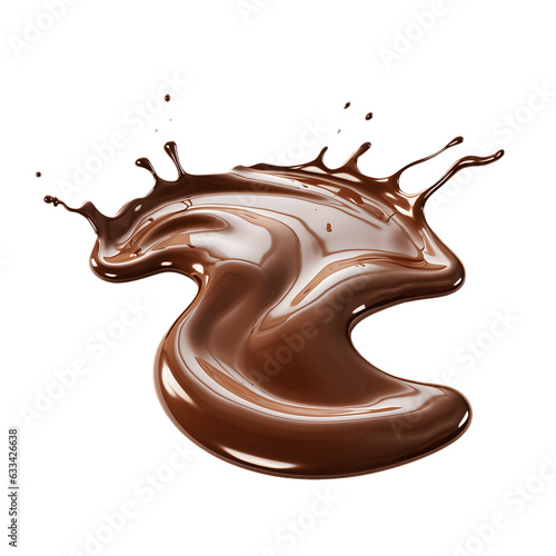 Isolated Dark Chocolate Streak, Swirly Design