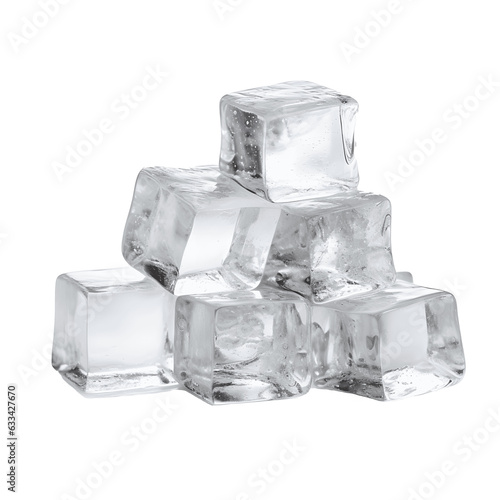 Ice Cubes on a Pile isolated, Cooling Accessory