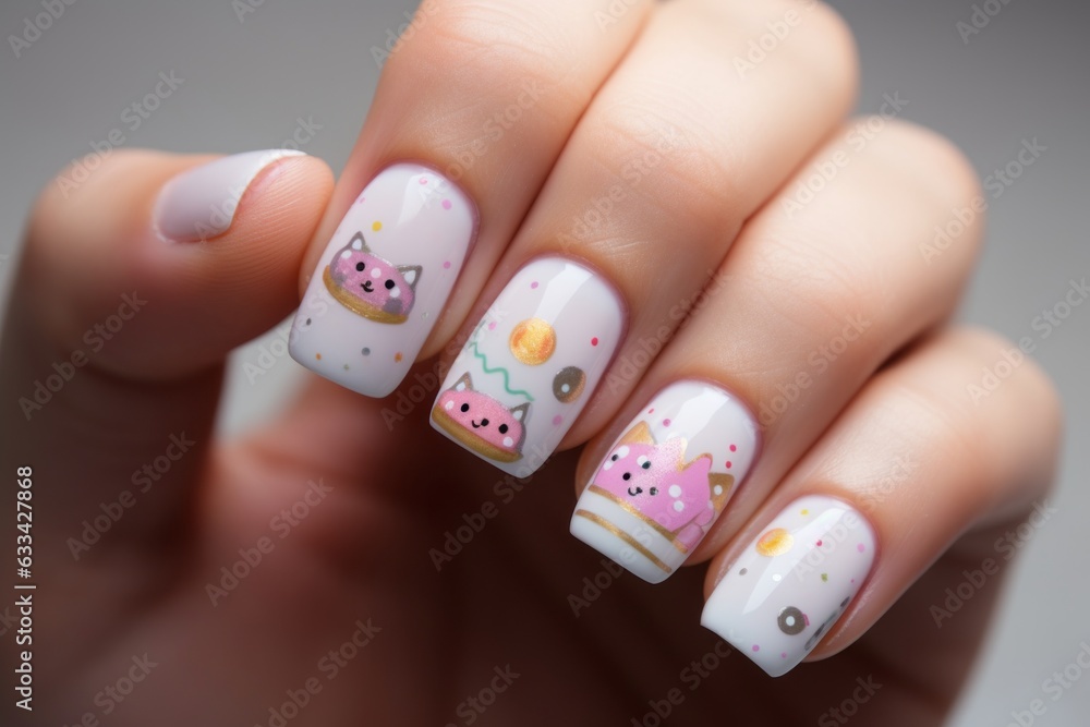 Manicura Aesthetic, diseño de uñas divertido y original kawaii Manicura Aesthetic, diseño de uñas divertido y original kawaii