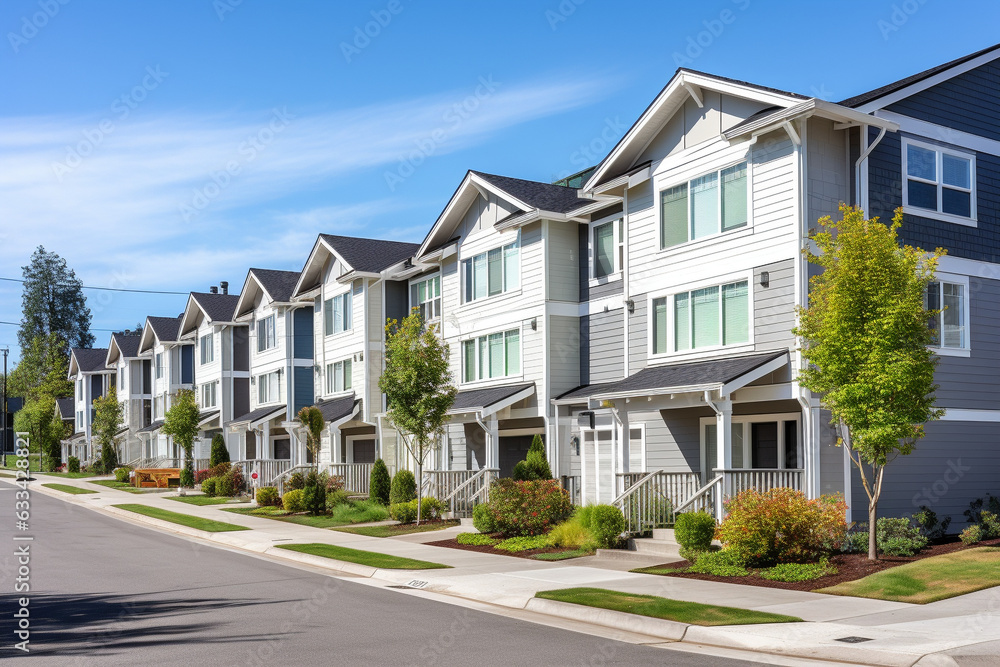 A block of condominiums on the outskirts of the city. A block of condominiums on the outskirts of the city.