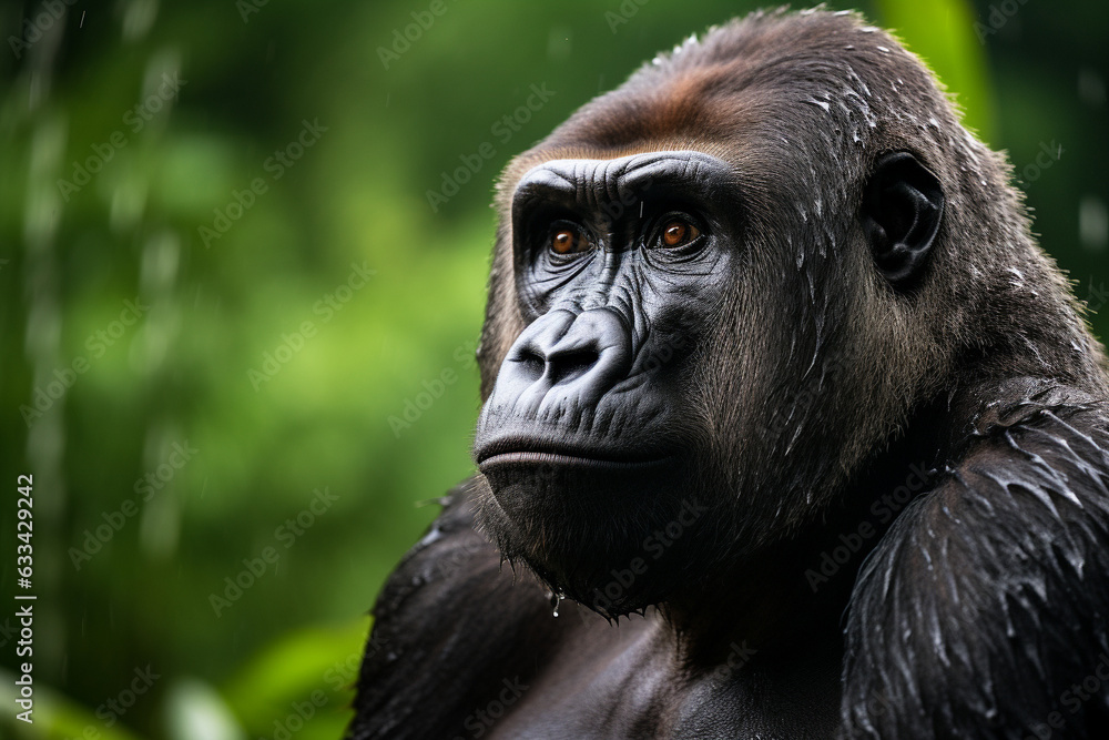 Cross river gorilla. Representative of animals from the IUCN red list.