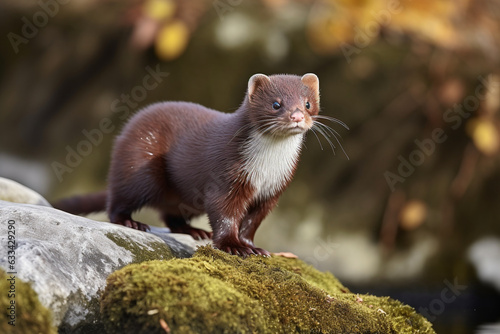 European mink. Representative of animals from the IUCN red list. photo