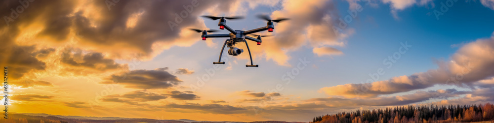 Drone activity in the sky - Generative AI Drone activity in the sky - Generative AI