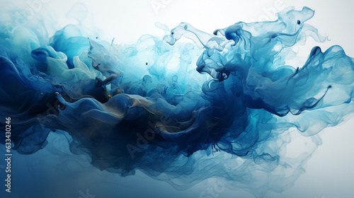 Abstract art blue and yallow paint background with liquid fluid grunge texture. 3d Rendering