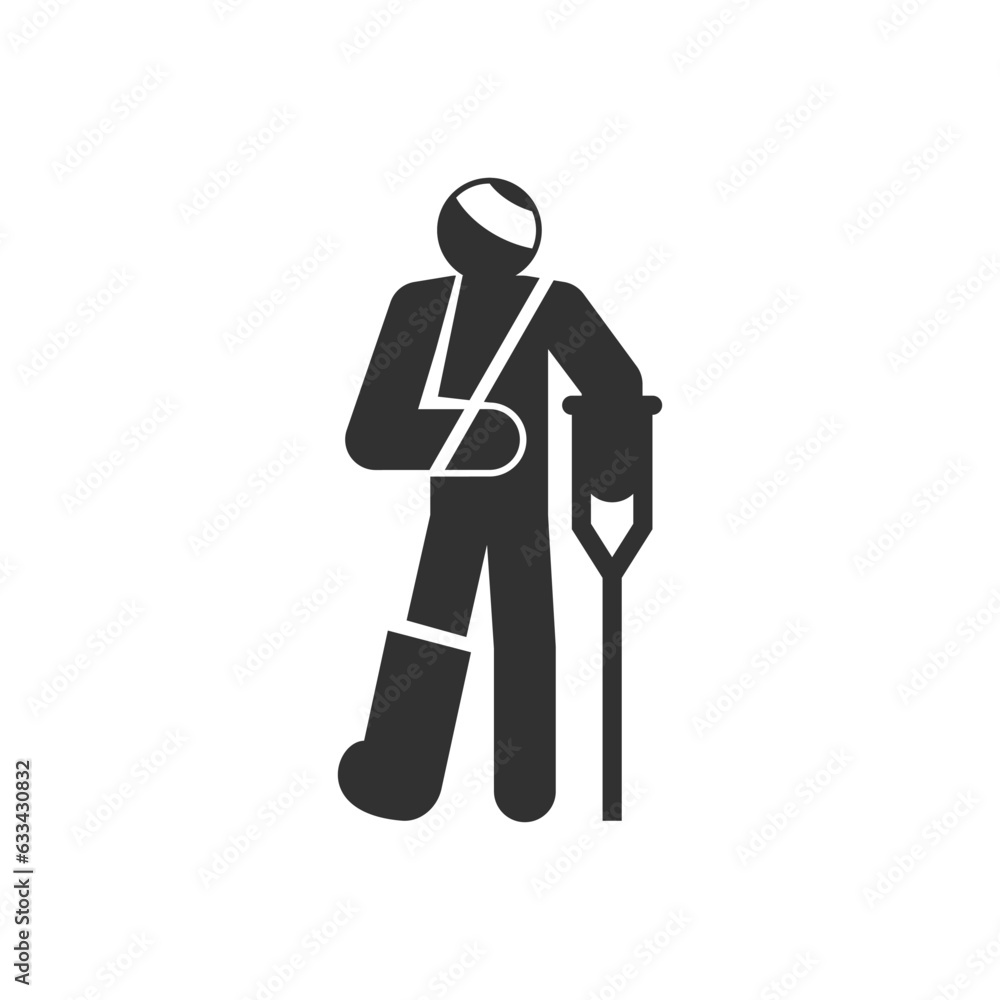 Person is under stress icon. Locked away from external stimuli. Fear. Monochrome black and white symbol Person is under stress icon. Locked away from external stimuli. Fear. Monochrome black and white symbol
