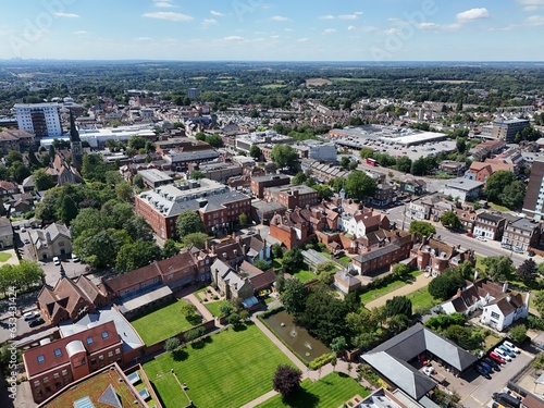 Fotografie .Brentwood  Essex UK Town centre drone Aerial summer