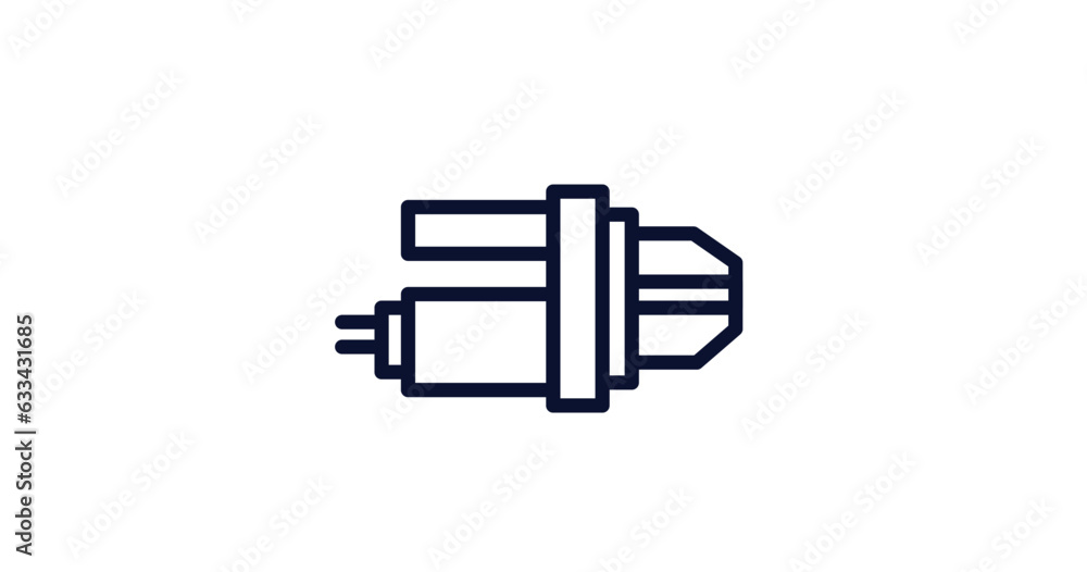 car starter icon. Thin line car starter icon from car parts collection. Outline vector isolated on white background. Editable car starter symbol can be used web and mobile car starter icon. Thin line car starter icon from car parts collection. Outline vector isolated on white background. Editable car starter symbol can be used web and mobile