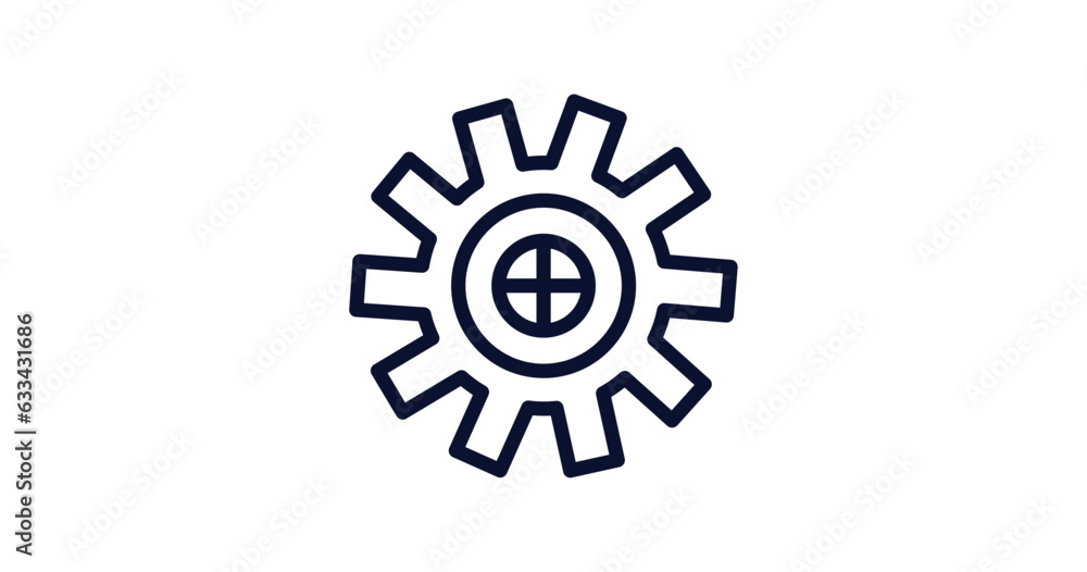 car sprocket icon. Thin line car sprocket icon from car parts collection. Outline vector isolated on white background. Editable car sprocket symbol can be used web and mobile car sprocket icon. Thin line car sprocket icon from car parts collection. Outline vector isolated on white background. Editable car sprocket symbol can be used web and mobile