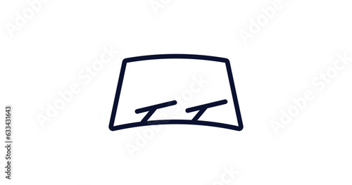car windscreen icon. Thin line car windscreen icon from car parts collection. Outline vector isolated on white background. Editable car windscreen symbol can be used web and mobile