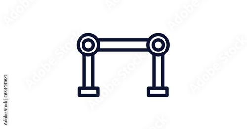 car torsion bar icon. Thin line car torsion bar icon from car parts collection. Outline vector isolated on white background. Editable car torsion bar symbol can be used web and mobile