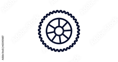car spare wheel icon. Thin line car spare wheel icon from car parts collection. Outline vector isolated on white background. Editable car spare wheel symbol can be used web and mobile