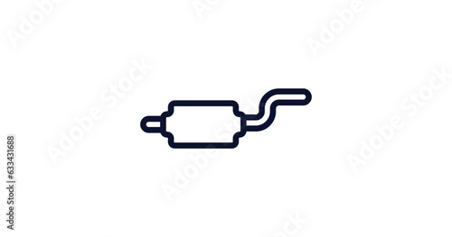 car silencer icon. Thin line car silencer icon from car parts collection. Outline vector isolated on white background. Editable car silencer symbol can be used web and mobile