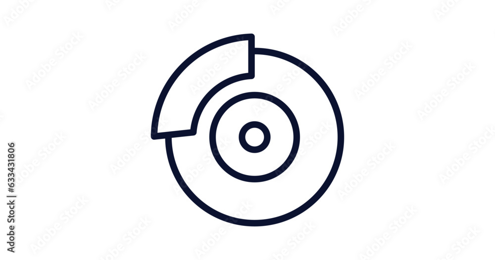 car disc brake icon. Thin line car disc brake icon from car parts collection. Outline vector isolated on white background. Editable car disc brake symbol can be used web and mobile car disc brake icon. Thin line car disc brake icon from car parts collection. Outline vector isolated on white background. Editable car disc brake symbol can be used web and mobile