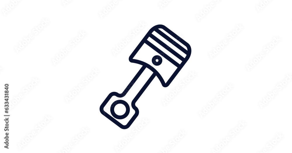 car connecting rod icon. Thin line car connecting rod icon from car parts collection. Outline vector isolated on white background. Editable car connecting rod symbol can be used web and mobile car connecting rod icon. Thin line car connecting rod icon from car parts collection. Outline vector isolated on white background. Editable car connecting rod symbol can be used web and mobile