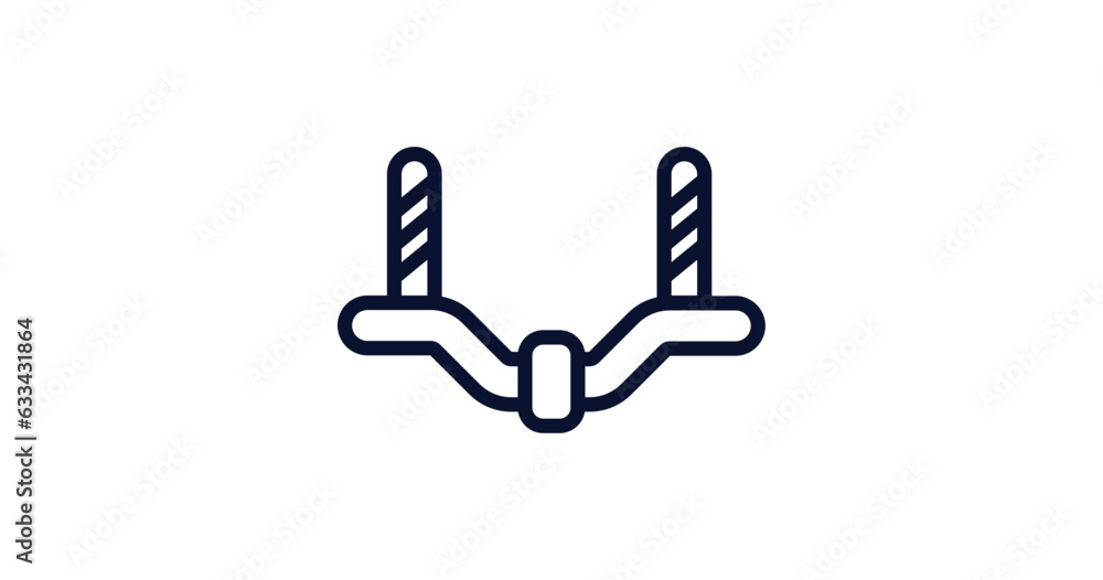 car anti-roll bar icon. Thin line car anti-roll bar icon from car parts collection. Outline vector isolated on white background. Editable car anti-roll bar symbol can be used web and mobile car anti-roll bar icon. Thin line car anti-roll bar icon from car parts collection. Outline vector isolated on white background. Editable car anti-roll bar symbol can be used web and mobile