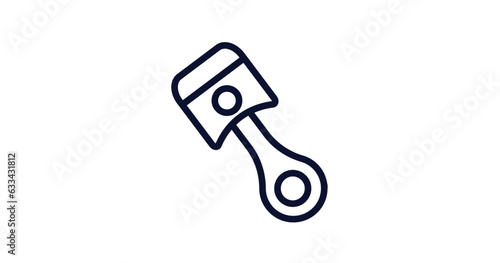 car cylinder icon. Thin line car cylinder icon from car parts collection. Outline vector isolated on white background. Editable car cylinder symbol can be used web and mobile