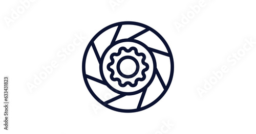 car clutch icon. Thin line car clutch icon from car parts collection. Outline vector isolated on white background. Editable car clutch symbol can be used web and mobile