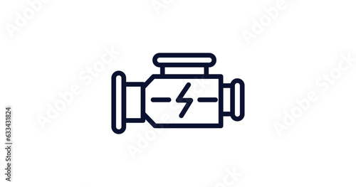 car carburettor icon. Thin line car carburettor icon from car parts collection. Outline vector isolated on white background. Editable car carburettor symbol can be used web and mobile