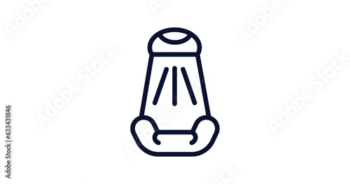 car bucket seat icon. Thin line car bucket seat icon from car parts collection. Outline vector isolated on white background. Editable car bucket seat symbol can be used web and mobile