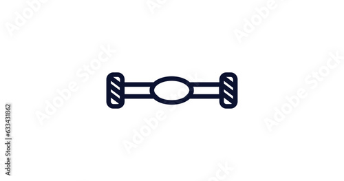 car axle icon. Thin line car axle icon from car parts collection. Outline vector isolated on white background. Editable car axle symbol can be used web and mobile