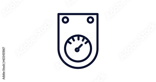 car ammeter icon. Thin line car ammeter icon from car parts collection. Outline vector isolated on white background. Editable car ammeter symbol can be used web and mobile