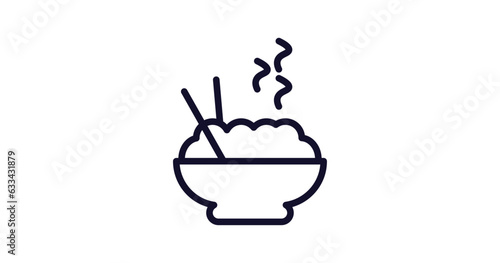 dandan noodles icon. Thin line dandan noodles icon from food collection. Outline vector isolated on white background. Editable dandan noodles symbol can be used web and mobile photo