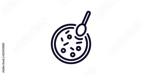 winter melon soup icon. Thin line winter melon soup icon from food collection. Outline vector isolated on white background. Editable winter melon soup symbol can be used web and mobile