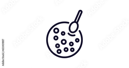 red bean soup icon. Thin line red bean soup icon from food collection. Outline vector isolated on white background. Editable red bean soup symbol can be used web and mobile