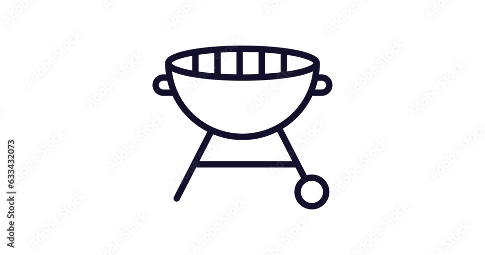 barbecue grill icon. Thin line barbecue grill icon from food collection. Outline vector isolated on white background. Editable barbecue grill symbol can be used web and mobile barbecue grill icon. Thin line barbecue grill icon from food collection. Outline vector isolated on white background. Editable barbecue grill symbol can be used web and mobile