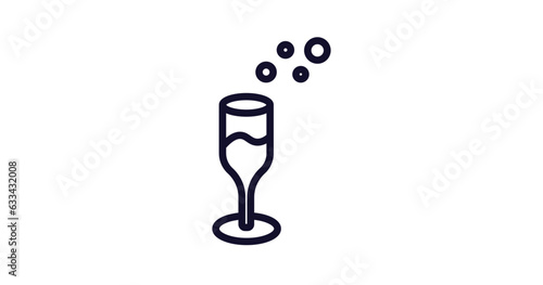 sparkling wine icon. Thin line sparkling wine icon from food collection. Outline vector isolated on white background. Editable sparkling wine symbol can be used web and mobile