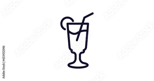 tropical drink icon. Thin line tropical drink icon from food collection. Outline vector isolated on white background. Editable tropical drink symbol can be used web and mobile