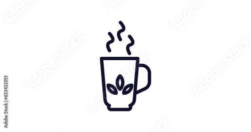 hot herbal icon. Thin line hot herbal icon from food collection. Outline vector isolated on white background. Editable hot herbal symbol can be used web and mobile