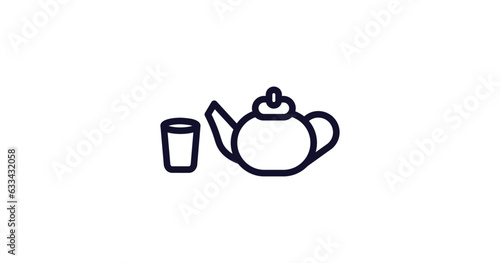 tea ceremony icon. Thin line tea ceremony icon from food collection. Outline vector isolated on white background. Editable tea ceremony symbol can be used web and mobile
