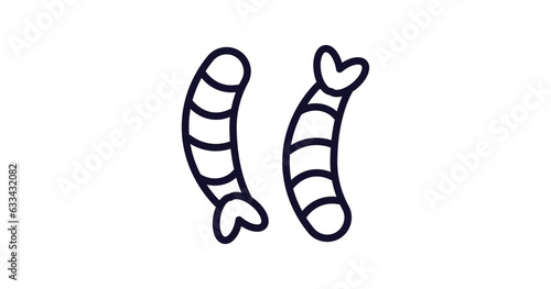 shrimps icon. Thin line shrimps icon from food collection. Outline vector isolated on white background. Editable shrimps symbol can be used web and mobile