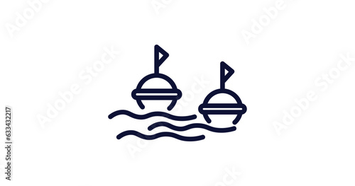 buoys icon. Thin line buoys icon from nautical collection. Outline vector isolated on white background. Editable buoys symbol can be used web and mobile