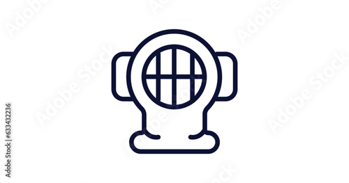 aqualung icon. Thin line aqualung icon from nautical collection. Outline vector isolated on white background. Editable aqualung symbol can be used web and mobile