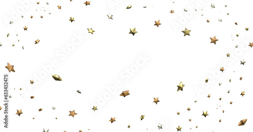 Dazzling Delight  Witness the Brilliance of a 3D Gold Stars Downpour