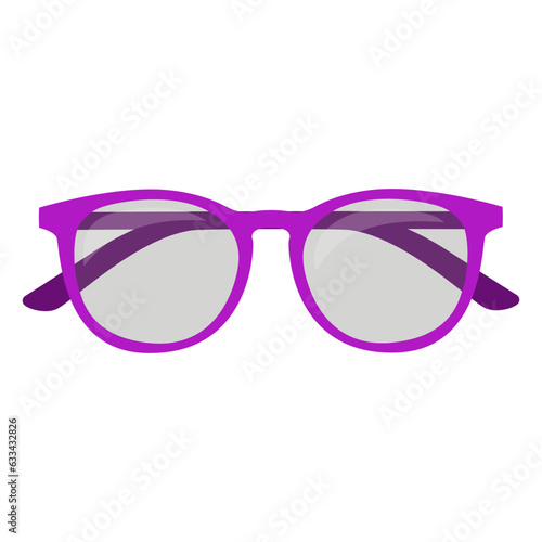 Simple purple plastic eyeglasses isolated