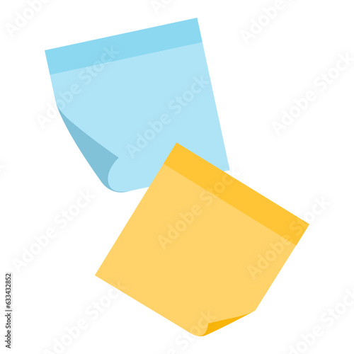 Adhesive blank sticky notes isolated