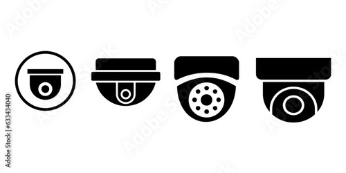 Set of black security camera icon. vector Security Camera Icon