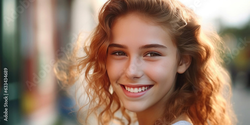 Outdoor Close-Up of Smiling Teen