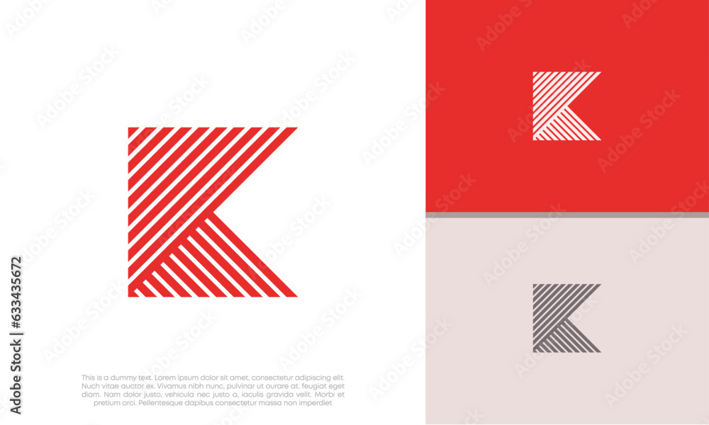 Initials K logo design. Initial Letter Logo. Innovative high tech logo template.