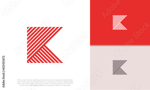 Initials K logo design. Initial Letter Logo. Innovative high tech logo template.