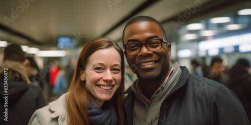 35-Year-Old and Partner Sharing Laughter at Station