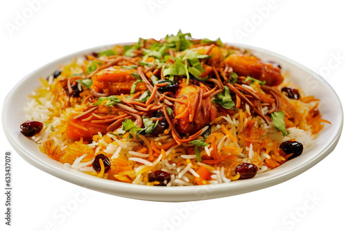 Yummy and delicious biryani keeps isolated on transparent backgrounds