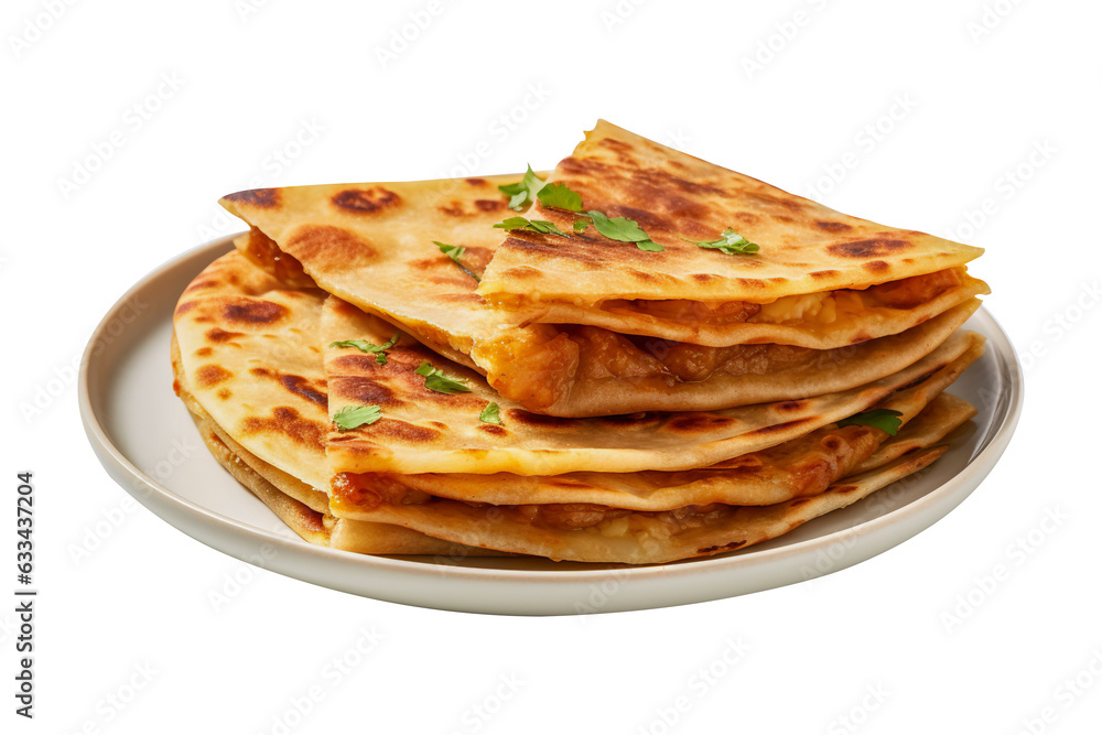 Yummy and delicious hot blinis or crepes isolated on transparent backgrounds